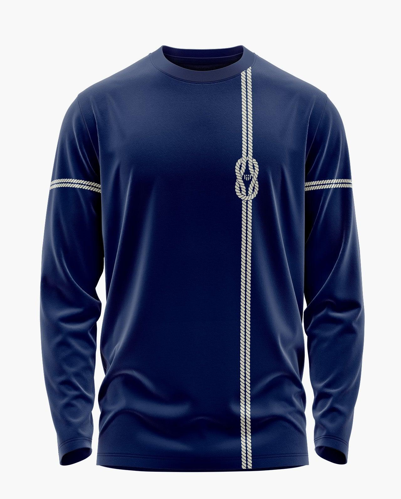 Square Knot Rope Vertical Signature Luxesoft Cotton Full Sleeve T-Shirt